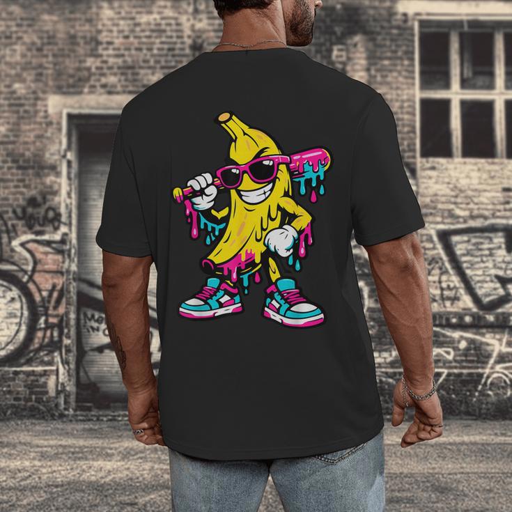 Banana Baseball Drip Men's Back Print T-Shirt Banana Baseball Drip Men's Back Print T-Shirt