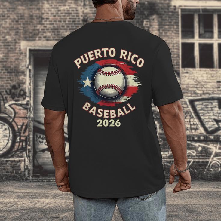 Baseball 2026 Puerto Rico Island Pride Sports Theme Men's Back Print T-Shirt Baseball 2026 Puerto Rico Island Pride Sports Theme Men's Back Print T-Shirt