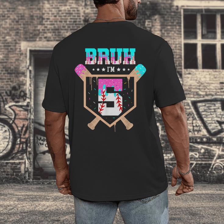 Baseball 5 Year Old Ice Cream Drip 5th Birthday Boys Player Men's Back Print T-Shirt