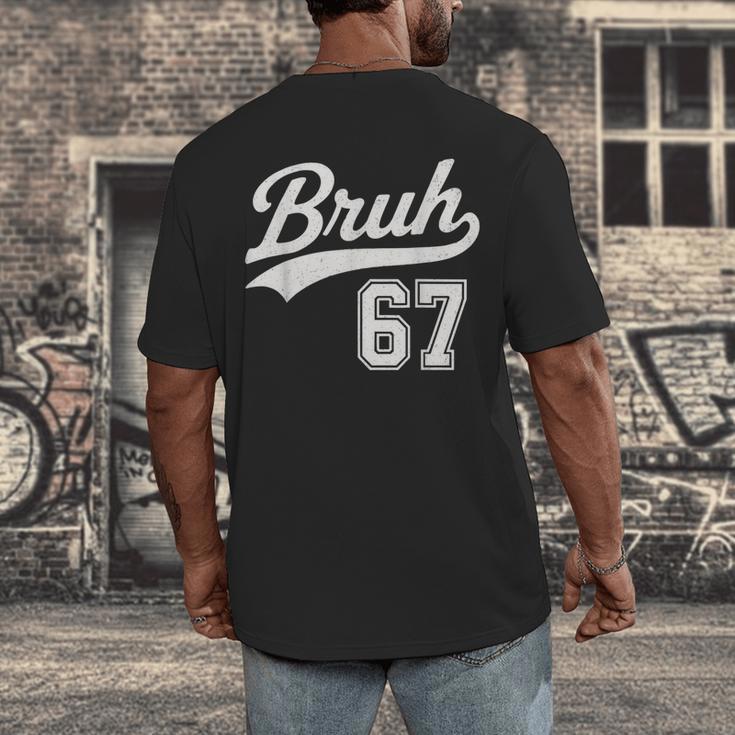 Baseball 6 7 Bruh Number 67 Six Seven Meme Boys Kids Men's Back Print T-Shirt Baseball 6 7 Bruh Number 67 Six Seven Meme Boys Kids Men's Back Print T-Shirt