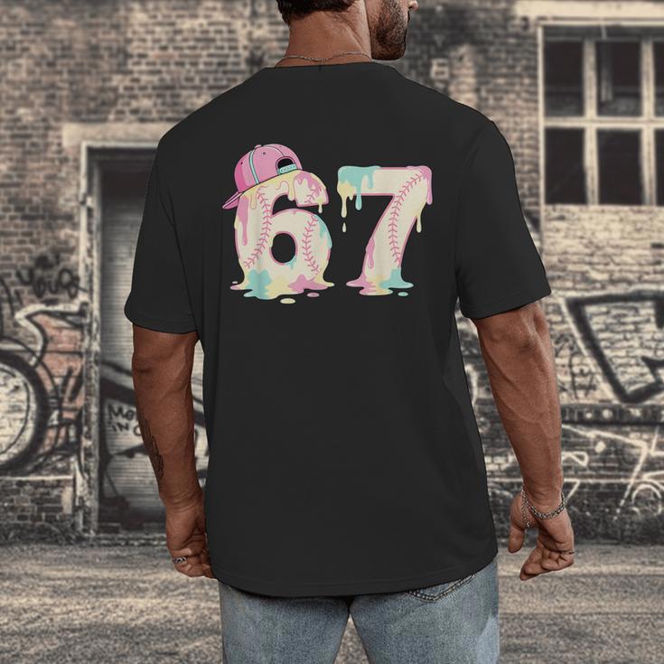 Baseball 67 Dripping Six Seven Drip Boys Gen Z Men's Back Print T-Shirt Baseball 67 Dripping Six Seven Drip Boys Gen Z Men's Back Print T-Shirt