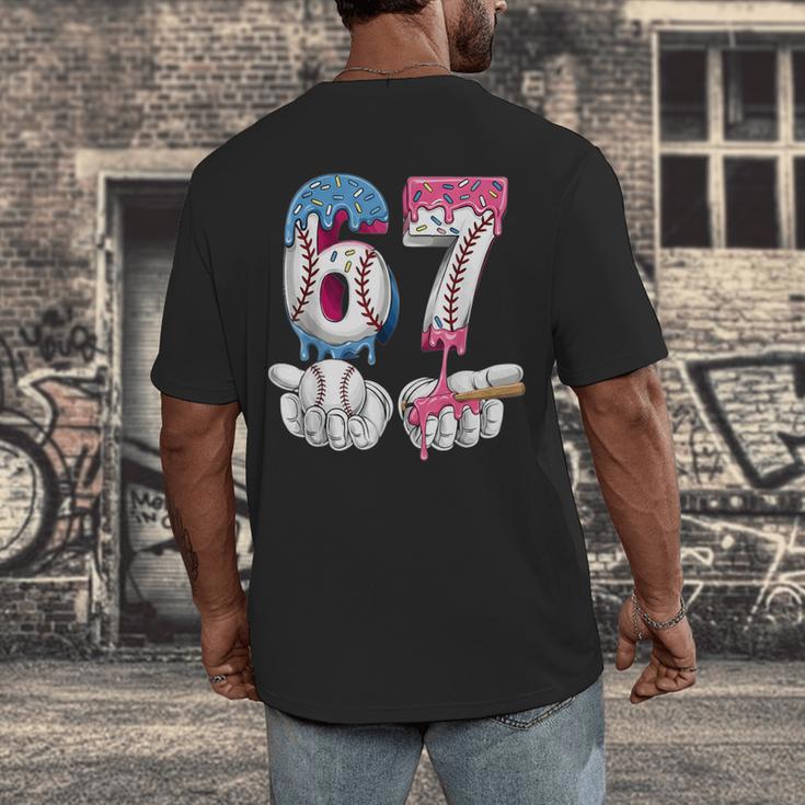 Baseball 67 Ice Cream Drip Six Seven Boys Girls Meme Men's Back Print T-Shirt Baseball 67 Ice Cream Drip Six Seven Boys Girls Meme Men's Back Print T-Shirt