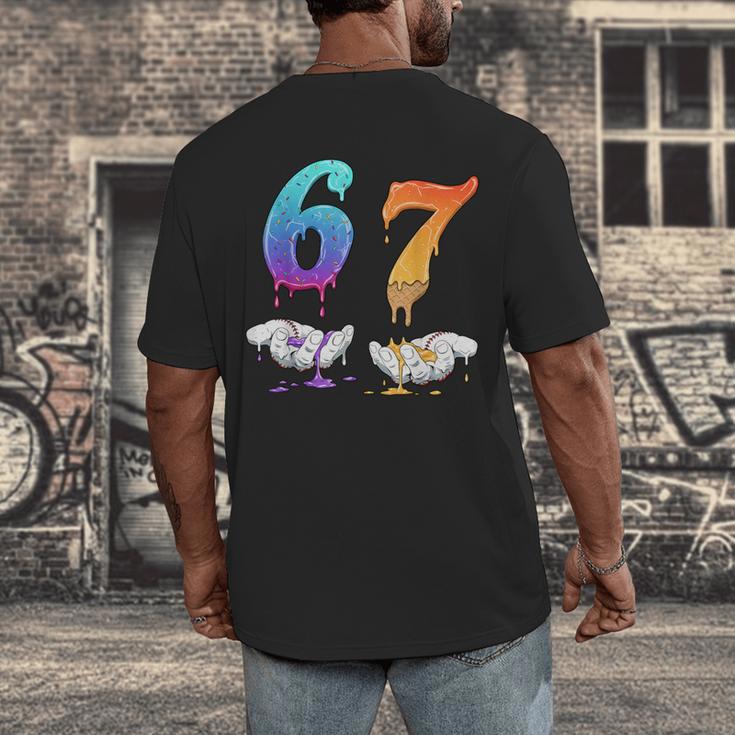 Baseball 67 Ice Cream Drip Six Seven Boys Meme Men's Back Print T-Shirt