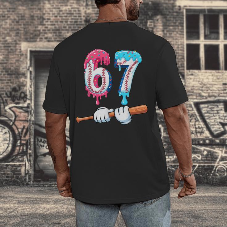 Baseball 67 Ice Cream Drip Six Seven Boys Men's Back Print T-Shirt Baseball 67 Ice Cream Drip Six Seven Boys Men's Back Print T-Shirt