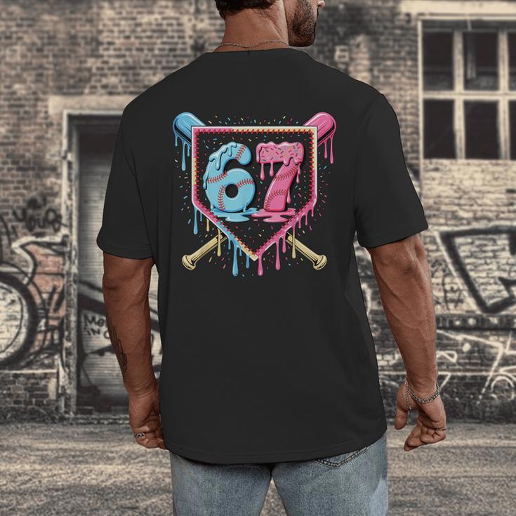 Baseball 67 Ice Cream Drip Six Seven Meme Boy Girl Kid Men's Back Print T-Shirt Baseball 67 Ice Cream Drip Six Seven Meme Boy Girl Kid Men's Back Print T-Shirt