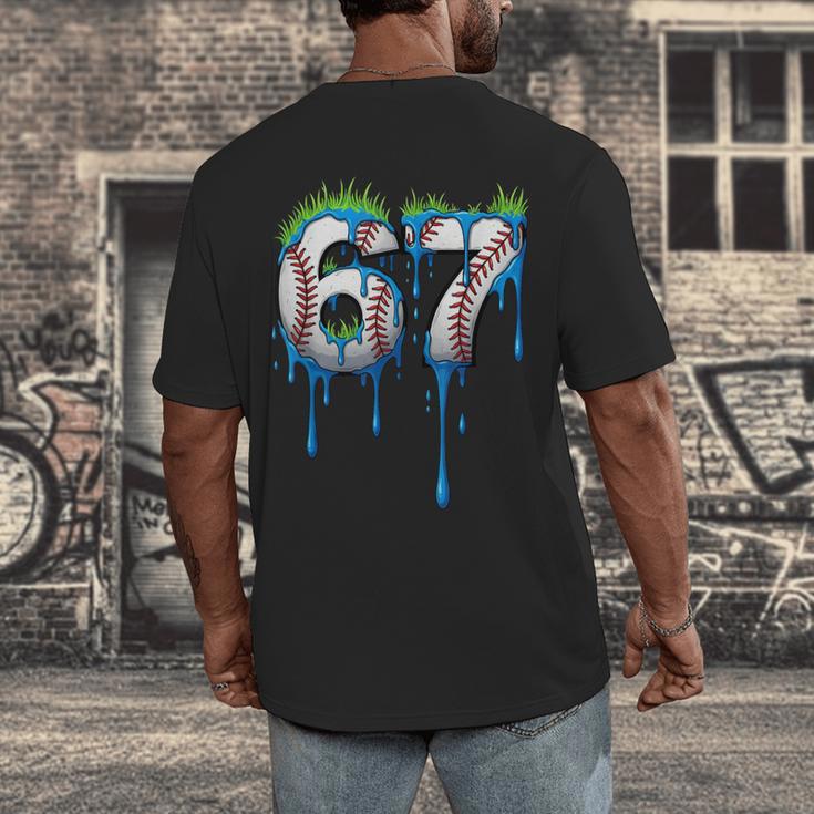 Baseball 67 Six Seven Gen Alpha Meme Blue Drip Boys Men's Back Print T-Shirt Baseball 67 Six Seven Gen Alpha Meme Blue Drip Boys Men's Back Print T-Shirt