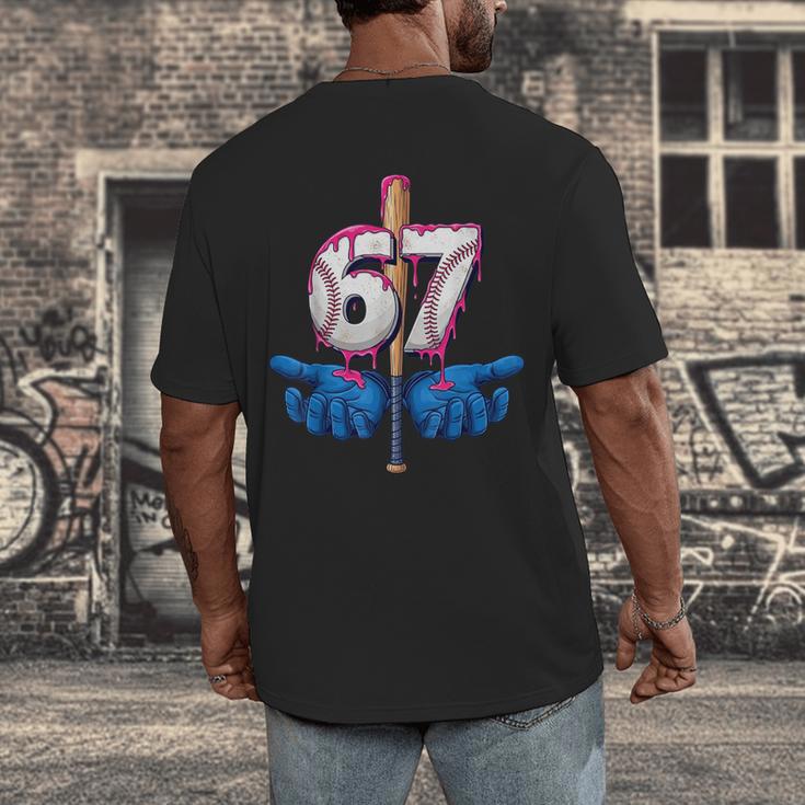 Baseball 67 Six Seven Gen Alpha Meme Drip Men's Back Print T-Shirt Baseball 67 Six Seven Gen Alpha Meme Drip Men's Back Print T-Shirt