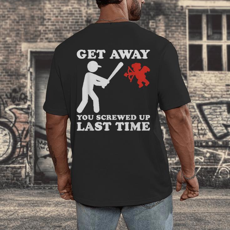 Baseball Anti Valentine Humor Cupid Joke Men Women Men's Back Print T-Shirt Baseball Anti Valentine Humor Cupid Joke Men Women Men's Back Print T-Shirt