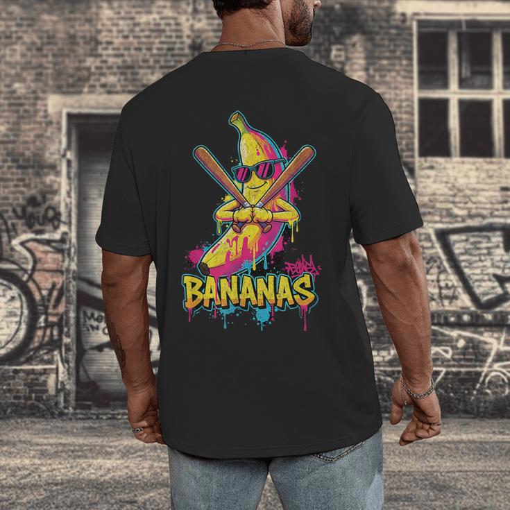 Baseball Banana Graffiti Urban For Kids Men's Back Print T-Shirt