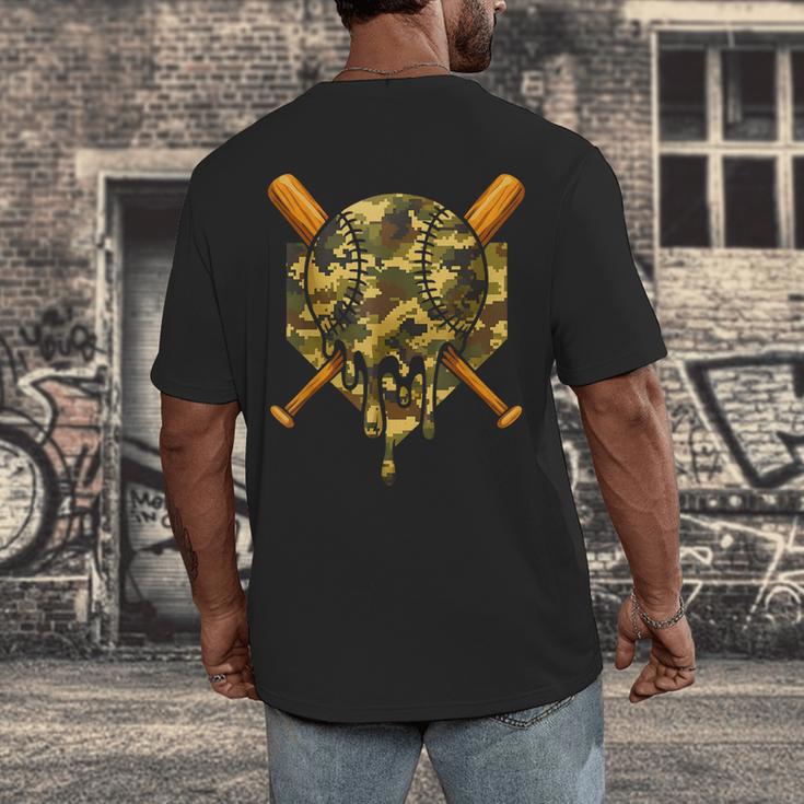 Baseball Camo Boys Ice Cream Youth Baseball Men's Back Print T-Shirt Baseball Camo Boys Ice Cream Youth Baseball Men's Back Print T-Shirt