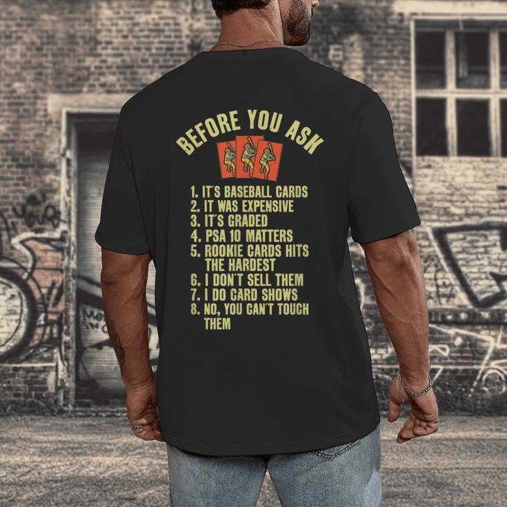 Baseball Card Collector Baseball Card Trading Men's Back Print T-Shirt Baseball Card Collector Baseball Card Trading Men's Back Print T-Shirt