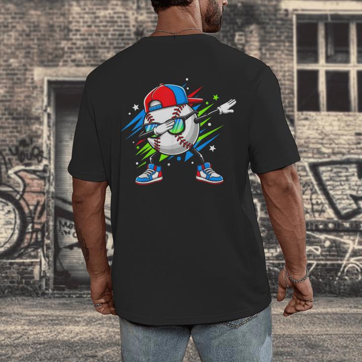 Baseball Dabbing Sports For Boys And Girls Game Day Men's Back Print T-Shirt
