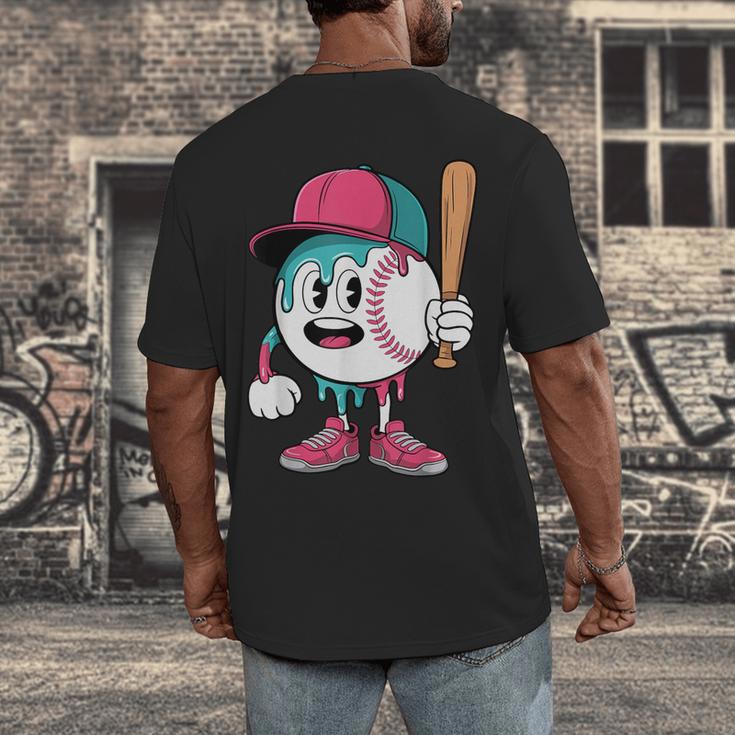 Baseball Drip Boys Ice Cream Youth Men's Back Print T-Shirt