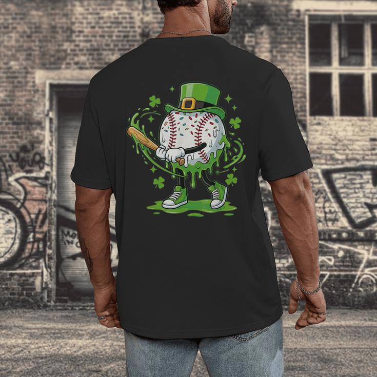 Baseball Drip For Boys Ice Cream Drip Youth St Patricks Day Men's Back Print T-Shirt