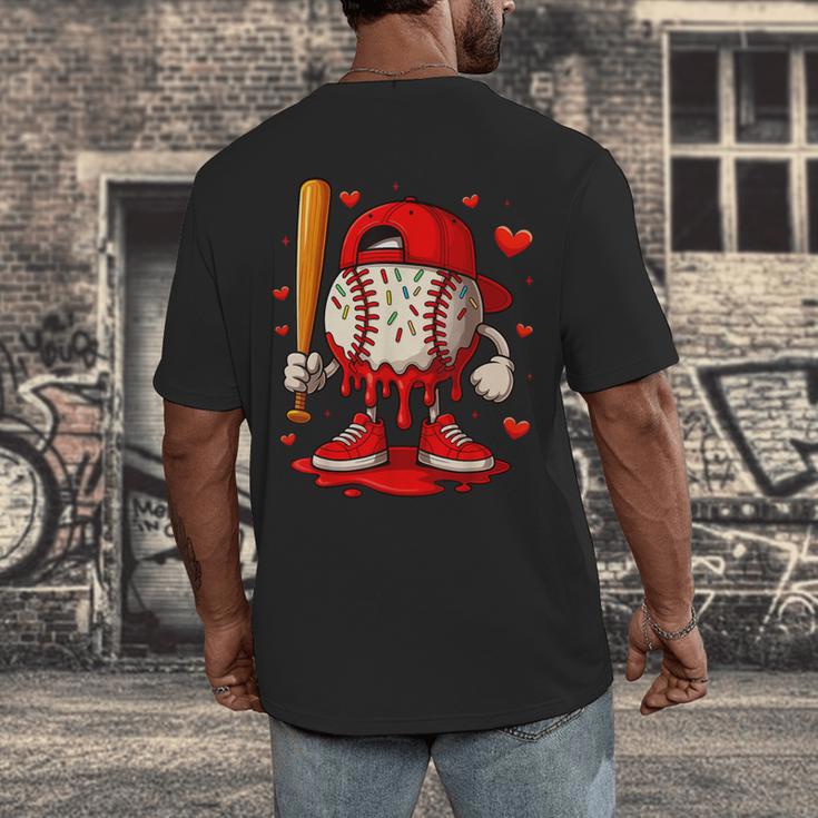 Baseball Drip Ice Cream Apparel Boys Kids Valentines Day Men's Back Print T-Shirt Baseball Drip Ice Cream Apparel Boys Kids Valentines Day Men's Back Print T-Shirt