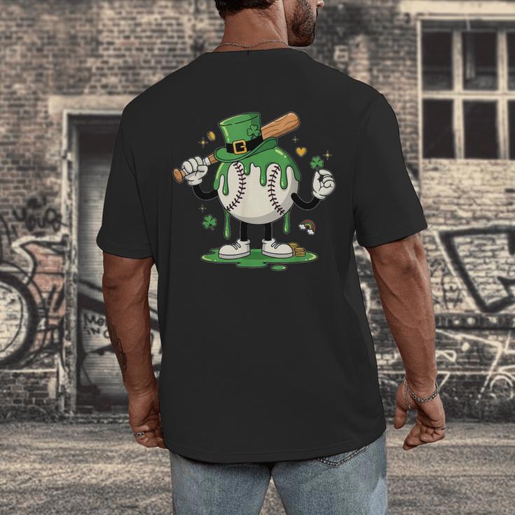 Baseball Drip Ice Cream Boys Kids Shamrock St Patricks Day Men's Back Print T-Shirt Baseball Drip Ice Cream Boys Kids Shamrock St Patricks Day Men's Back Print T-Shirt