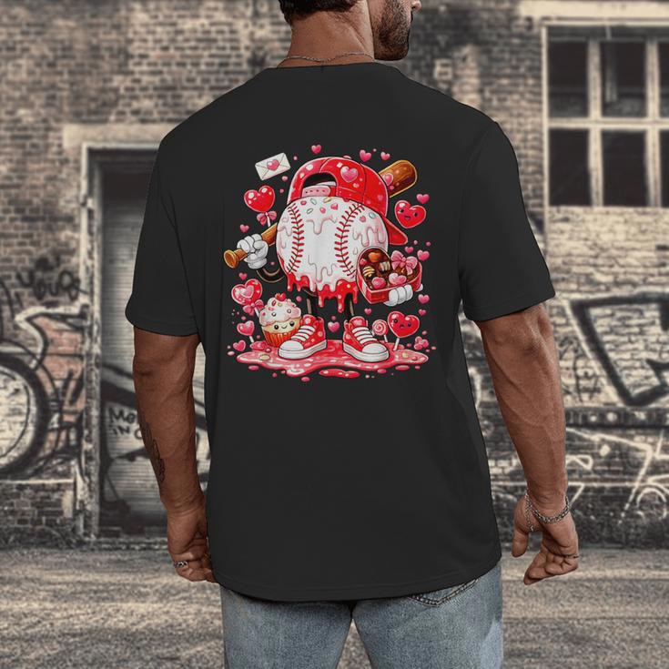 Baseball Drip Ice Cream Boys Kids Youth Valentines Men's Back Print T-Shirt Baseball Drip Ice Cream Boys Kids Youth Valentines Men's Back Print T-Shirt
