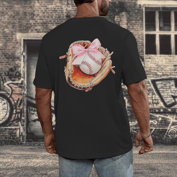 Baseball Drip Ice Cream Coquette Pink Bow Baseball Player Men's Back Print T-Shirt Baseball Drip Ice Cream Coquette Pink Bow Baseball Player Men's Back Print T-Shirt