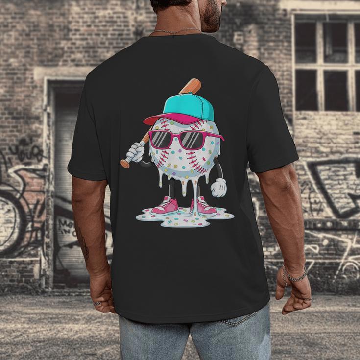 Baseball Drip Ice Cream Lifestyle Sprinkless Boy Kid Men's Back Print T-Shirt