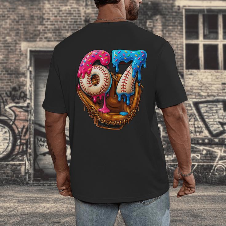 Baseball Drip Ice Cream Number 67 Player Or 67th Birthday Men's Back Print T-Shirt Baseball Drip Ice Cream Number 67 Player Or 67th Birthday Men's Back Print T-Shirt