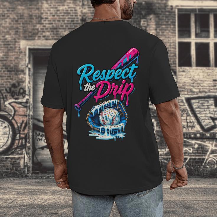 Baseball Drip Ice Cream Sprinkles Youth Boys Baseball Glove Men's Back Print T-Shirt Baseball Drip Ice Cream Sprinkles Youth Boys Baseball Glove Men's Back Print T-Shirt