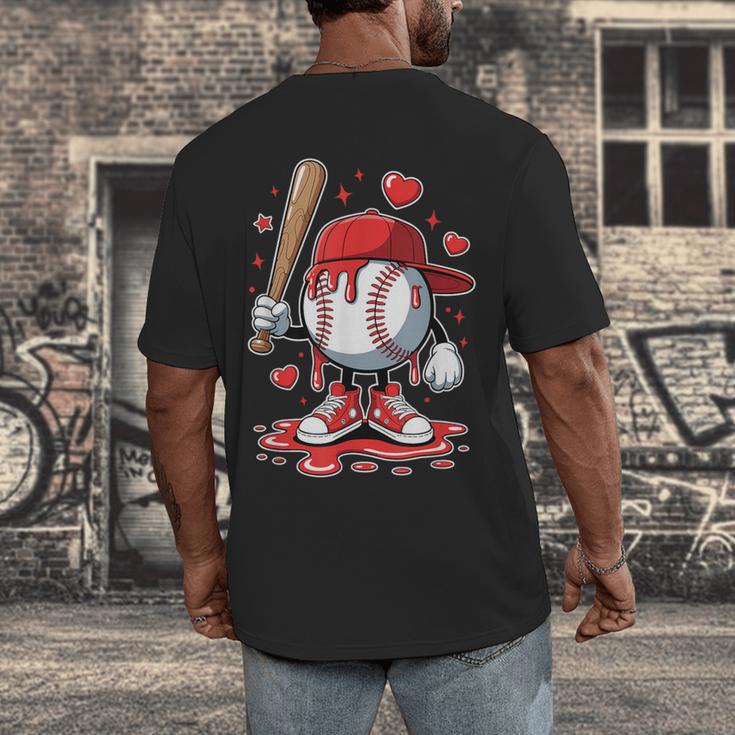 Baseball Drip Icecream Apparel Youth Boy Valentine Men's Back Print T-Shirt Baseball Drip Icecream Apparel Youth Boy Valentine Men's Back Print T-Shirt