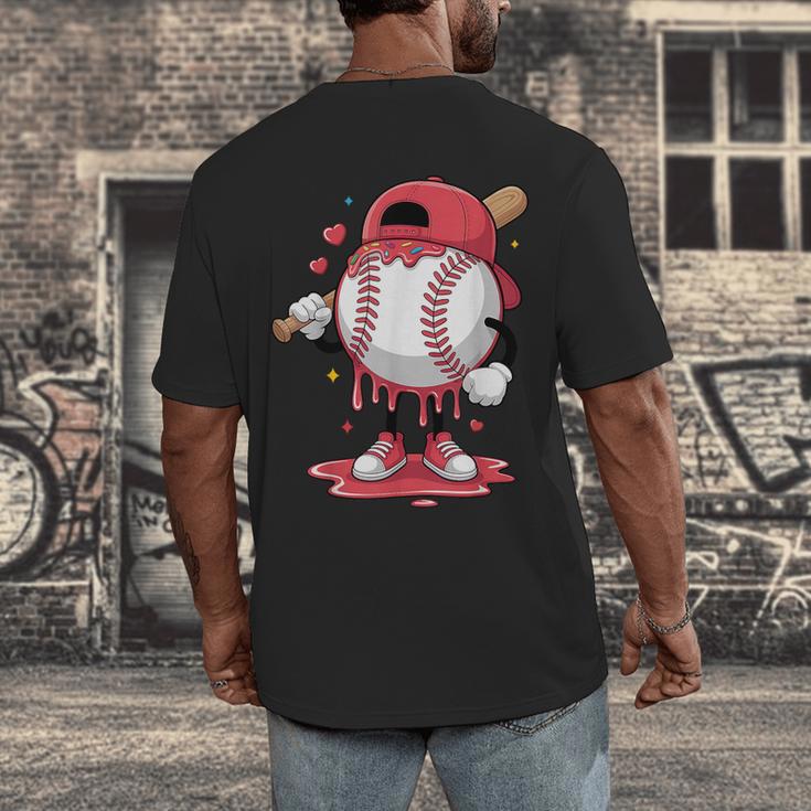 Baseball Drip Icecream Boy Kids Valentine Men's Back Print T-Shirt Baseball Drip Icecream Boy Kids Valentine Men's Back Print T-Shirt