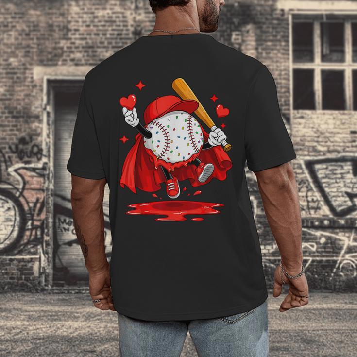 Baseball Drip Icecream Youth Boy Valentine Men's Back Print T-Shirt Baseball Drip Icecream Youth Boy Valentine Men's Back Print T-Shirt