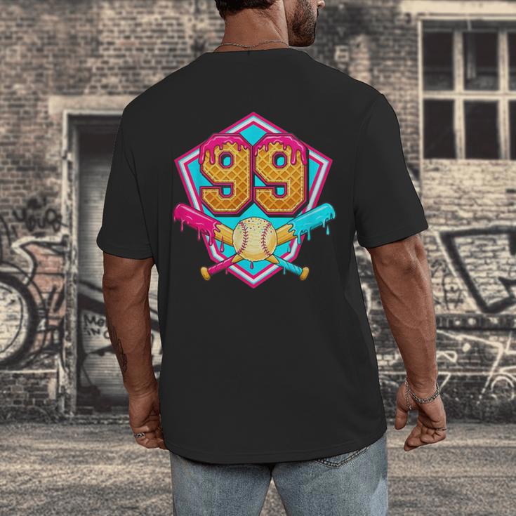 Baseball Drip Jersey Number 99 For Players & 99th Birthday Men's Back Print T-Shirt Baseball Drip Jersey Number 99 For Players & 99th Birthday Men's Back Print T-Shirt