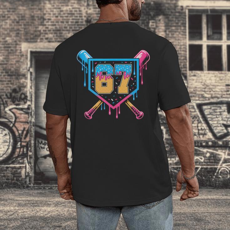 Baseball Drip Number 67 Player Or 67Th Birthday Men's Back Print T-Shirt Baseball Drip Number 67 Player Or 67Th Birthday Men's Back Print T-Shirt