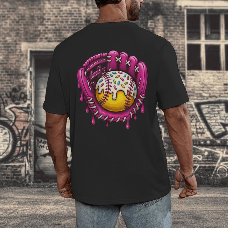Baseball Drip Pink Glove Respect The Drip Youth Boys Girls Men's Back Print T-Shirt Baseball Drip Pink Glove Respect The Drip Youth Boys Girls Men's Back Print T-Shirt