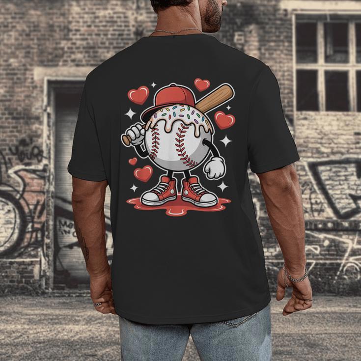 Baseball Drip Valentine Boys Women Men Hearts Sport Love Men's Back Print T-Shirt Baseball Drip Valentine Boys Women Men Hearts Sport Love Men's Back Print T-Shirt