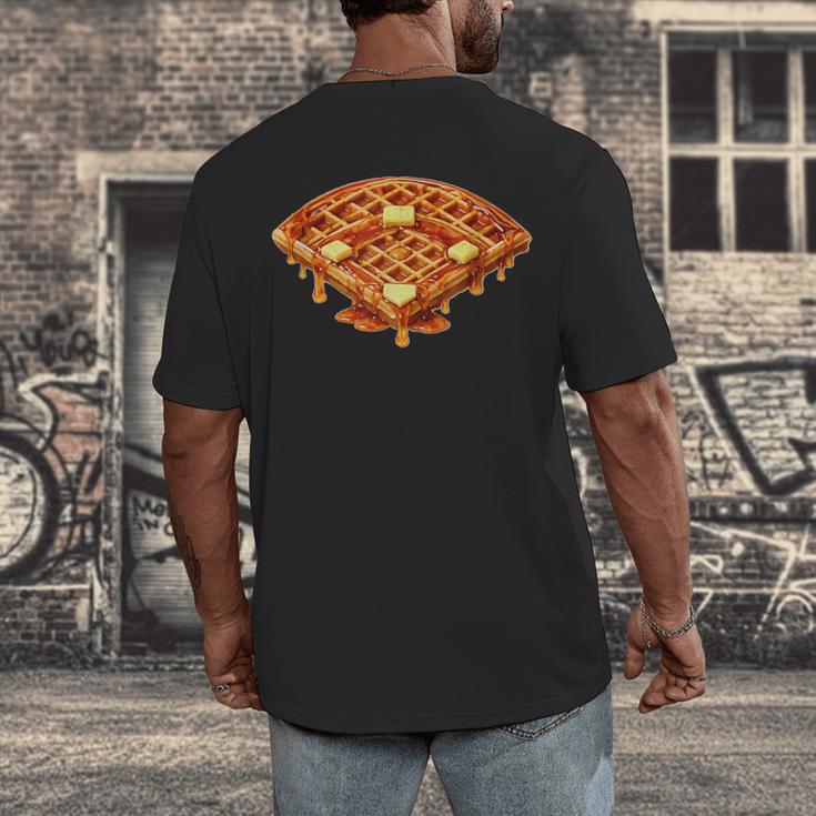 Baseball Dripping Waffle Field Men's Back Print T-Shirt Baseball Dripping Waffle Field Men's Back Print T-Shirt
