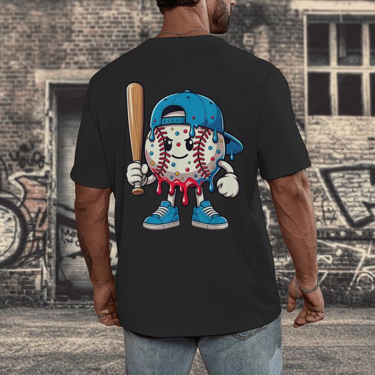 Baseball Drippy Style Apparel For Boys Youth Cool Baseball Men's Back Print T-Shirt Baseball Drippy Style Apparel For Boys Youth Cool Baseball Men's Back Print T-Shirt