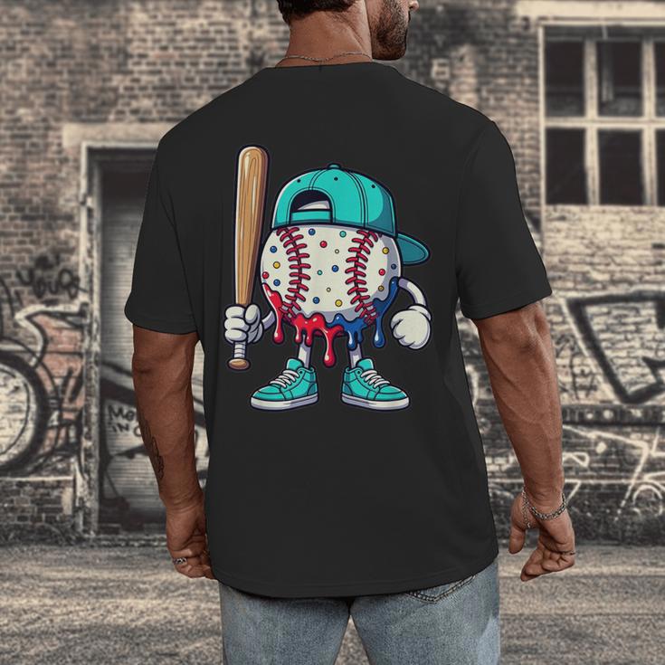 Baseball Drippy Style Apparel For Boys Youth Drip Baseball Men's Back Print T-Shirt Baseball Drippy Style Apparel For Boys Youth Drip Baseball Men's Back Print T-Shirt