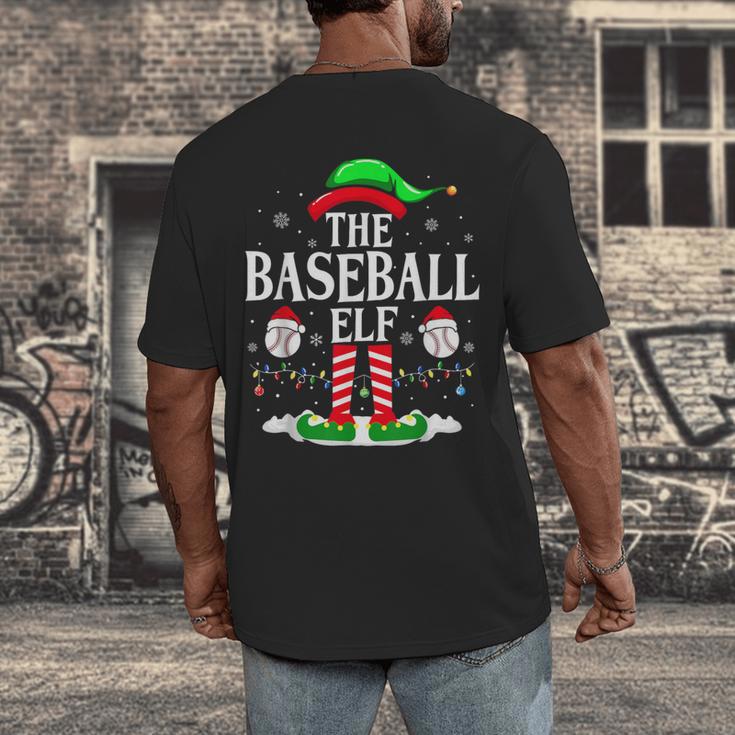 The Baseball Elf Christmas Sport Lovers Xmas Elf Men's Back Print T-Shirt The Baseball Elf Christmas Sport Lovers Xmas Elf Men's Back Print T-Shirt