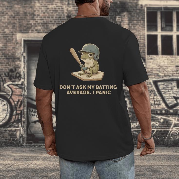 Baseball Frog Saying Batting Retro Artwork Men's Back Print T-Shirt