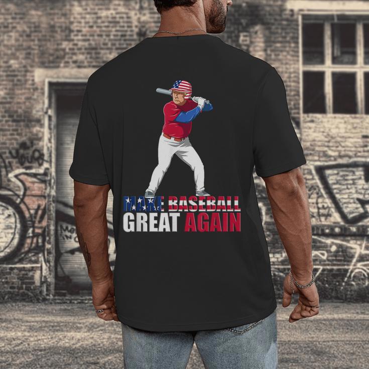 Make Baseball Great Again Donald Trump Baseball Men's Back Print T-Shirt