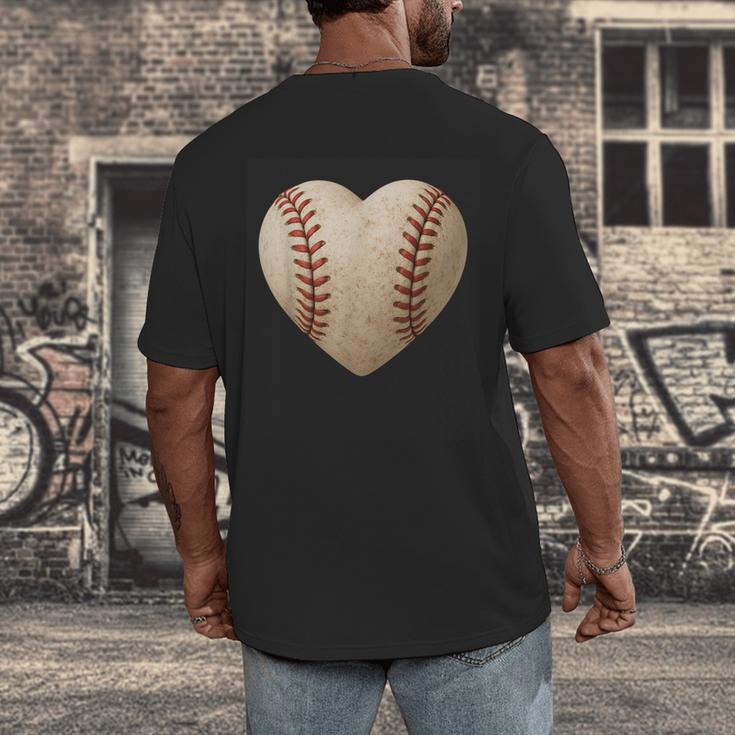 Baseball Heart Shape Valentines Day Love Boys Kids Men Men's Back Print T-Shirt Baseball Heart Shape Valentines Day Love Boys Kids Men Men's Back Print T-Shirt