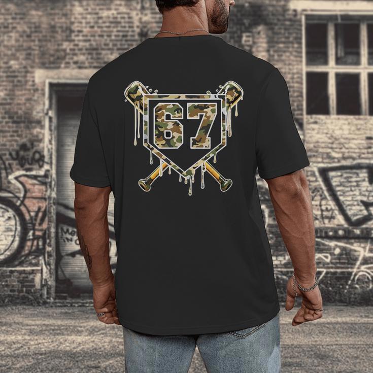 Baseball Ice Cream Drip 67 Camo Six Seven Meme Men's Back Print T-Shirt Baseball Ice Cream Drip 67 Camo Six Seven Meme Men's Back Print T-Shirt