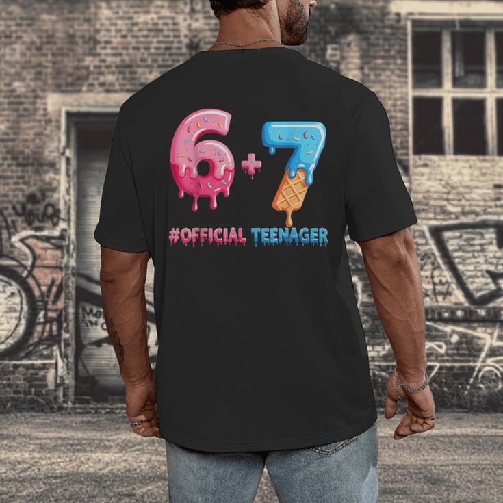 Baseball Ice Cream Drip 67 Official Teenager 13th Birthday Men's Back Print T-Shirt Baseball Ice Cream Drip 67 Official Teenager 13th Birthday Men's Back Print T-Shirt