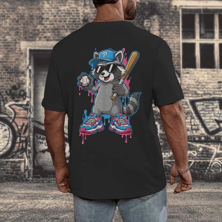 Baseball Ice Cream Drip For Boys And Girls Batter Game Day Men's Back Print T-Shirt