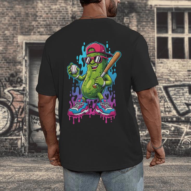 Baseball Ice Cream Drip Boys And Girls Batter Game Day Men's Back Print T-Shirt Baseball Ice Cream Drip Boys And Girls Batter Game Day Men's Back Print T-Shirt