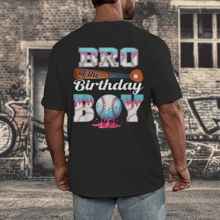 Baseball Ice Cream Drip Bro Of The Birthday Boy Men's Back Print T-Shirt Baseball Ice Cream Drip Bro Of The Birthday Boy Men's Back Print T-Shirt