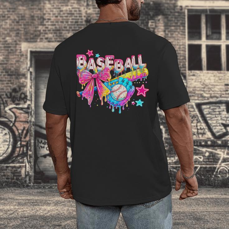 Baseball Ice Cream Drip Coquette Women Girls Mom Mama Men's Back Print T-Shirt Baseball Ice Cream Drip Coquette Women Girls Mom Mama Men's Back Print T-Shirt