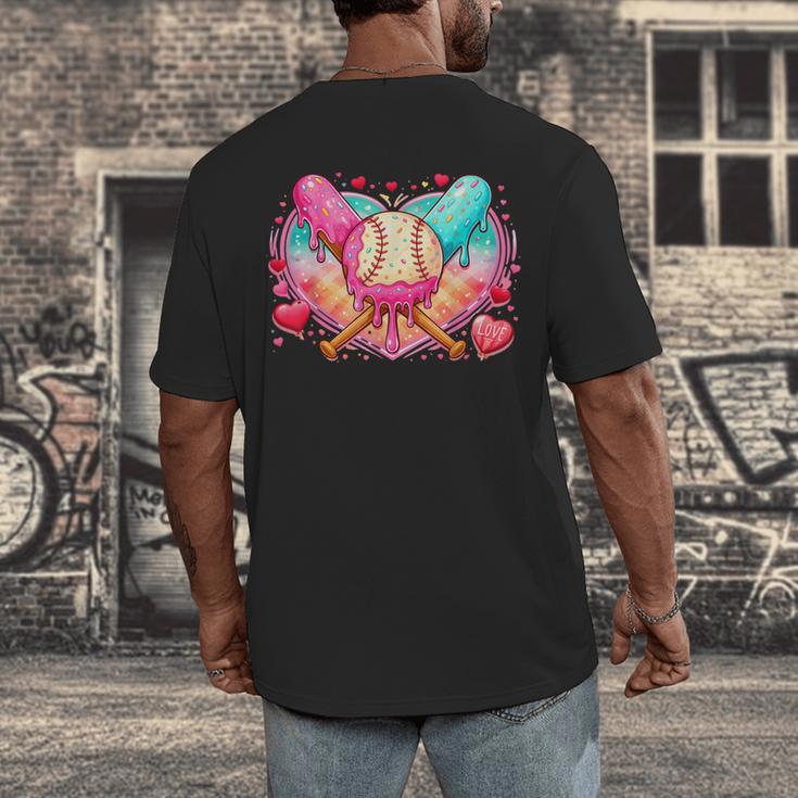 Baseball Ice Cream Drip Style Melt Ice Cream Youth Boys Men's Back Print T-Shirt Baseball Ice Cream Drip Style Melt Ice Cream Youth Boys Men's Back Print T-Shirt