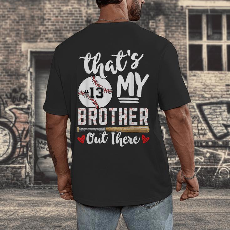 Baseball Jersey Number 13 That's My Brother Out There Men's Back Print T-Shirt Baseball Jersey Number 13 That's My Brother Out There Men's Back Print T-Shirt