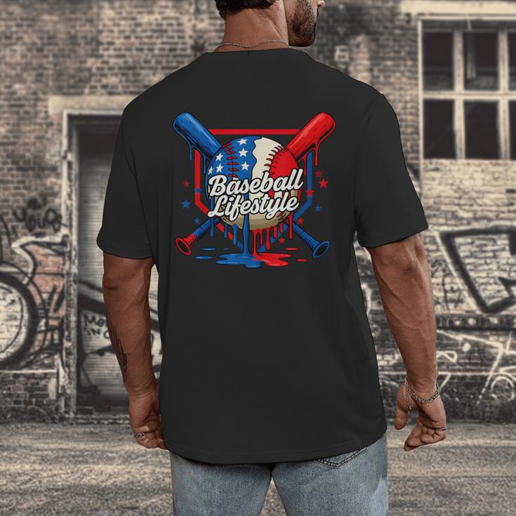 Baseball Life Style 101 Apparel Youth Drip Baseball Men's Back Print T-Shirt Baseball Life Style 101 Apparel Youth Drip Baseball Men's Back Print T-Shirt