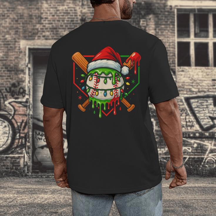 Baseball Lifestyle Apparel Youth Christmas Baseball Drip Men's Back Print T-Shirt