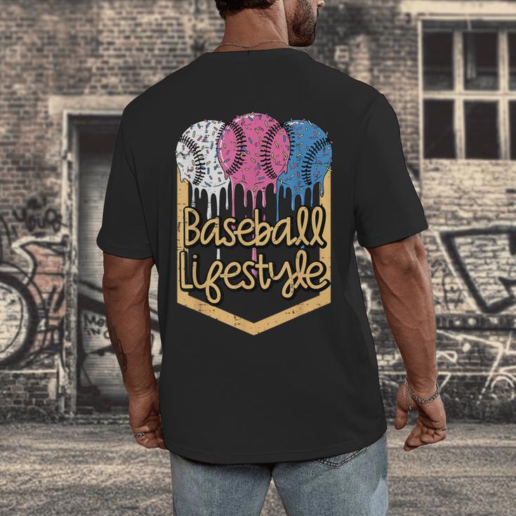 Baseball Lifestyle Ball Sprinkles Drip Boys Kids Men Teen Men's Back Print T-Shirt Baseball Lifestyle Ball Sprinkles Drip Boys Kids Men Teen Men's Back Print T-Shirt